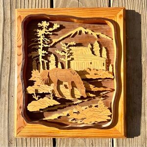 Vintage Handcrafted Wooden Scroll Saw Wall Art